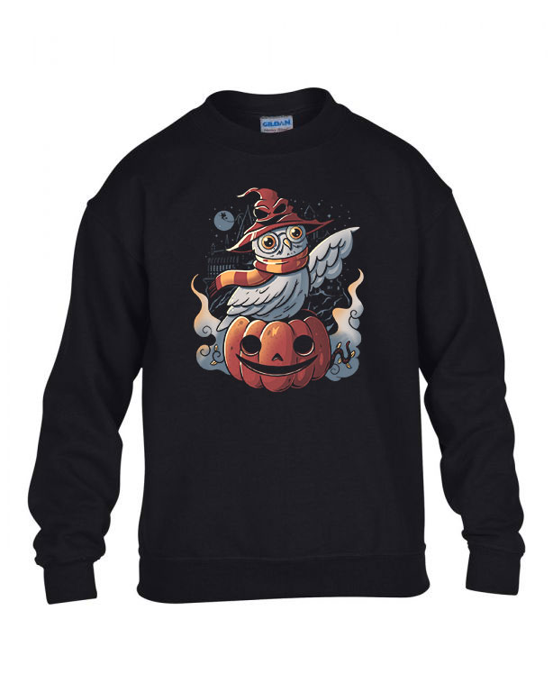 halloween hedvig bagoly Fekete Gyerek Pulóver