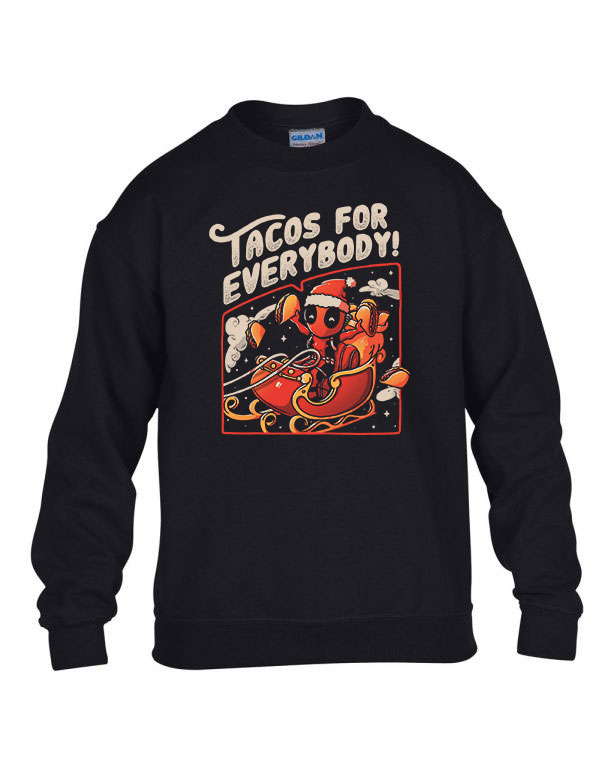 taco karácsony deadpool ronda pulcsi Fekete Gyerek Pulóver
