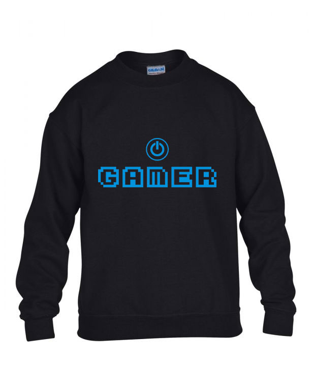 gamer Fekete Gyerek Pulóver