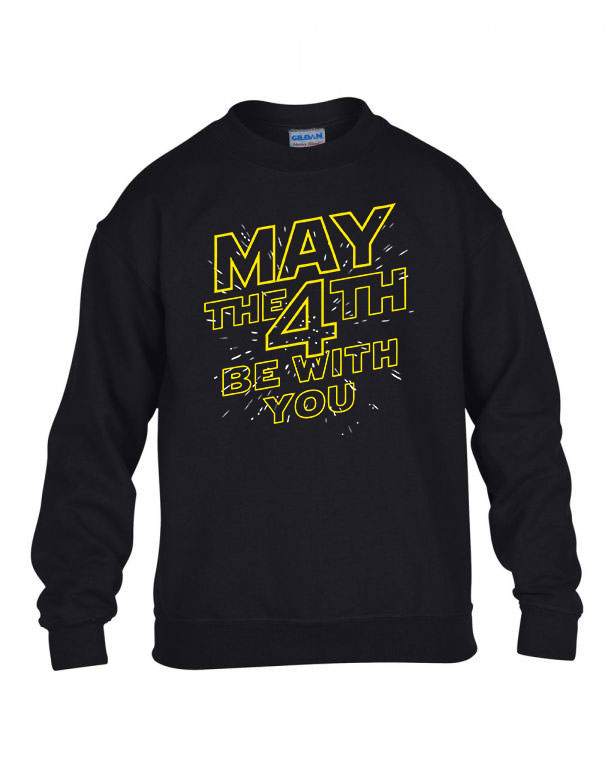 star wars may the fourth 4 be with you Fekete Gyerek Pulóver
