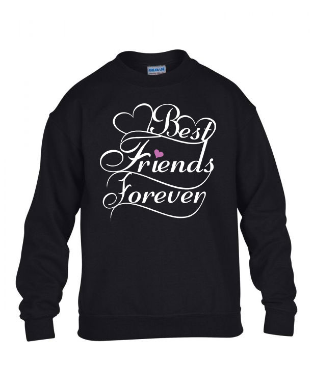 best friends forever barátság Fekete Gyerek Pulóver