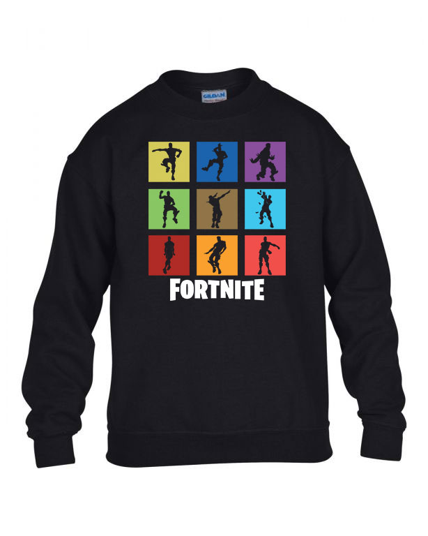 Fortntie emotok Fekete Gyerek Pulóver