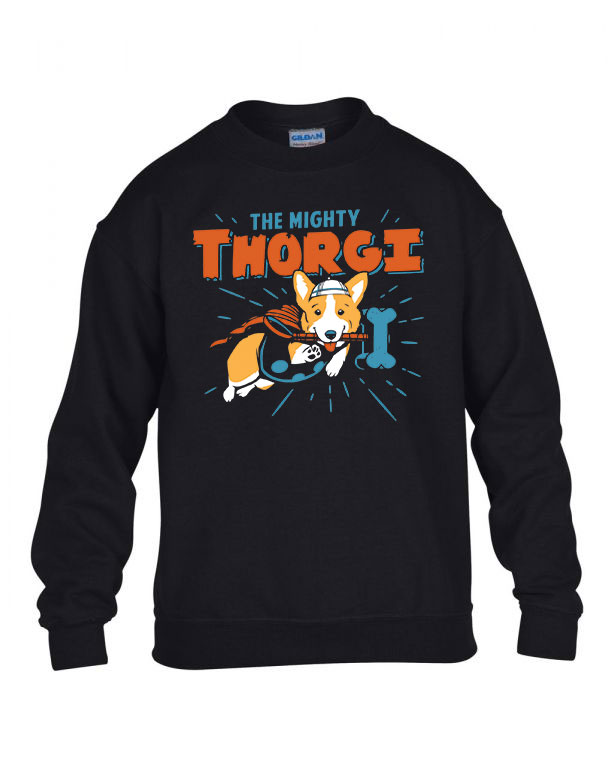 kutya kutyás corgi korgi Fekete Gyerek Pulóver