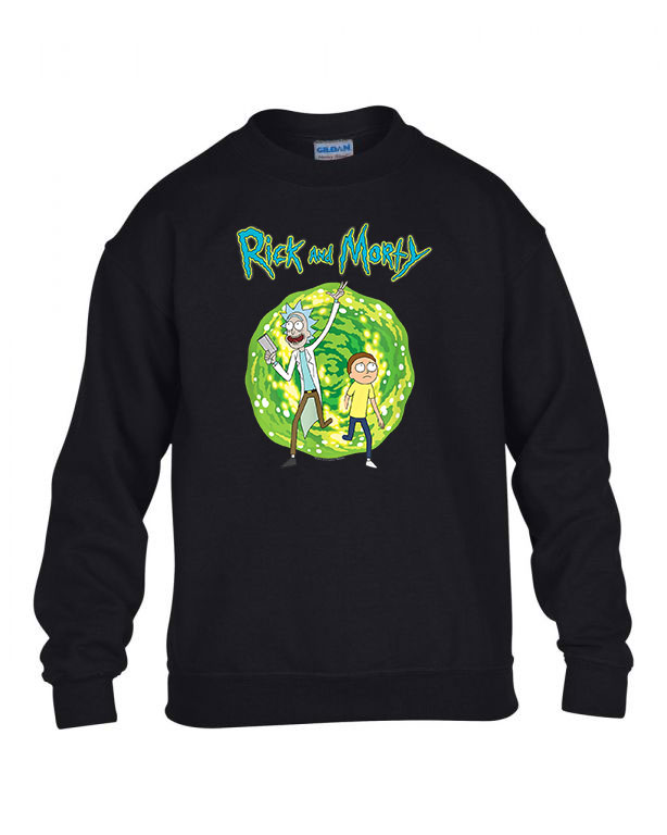 rick and morty Fekete Gyerek Pulóver