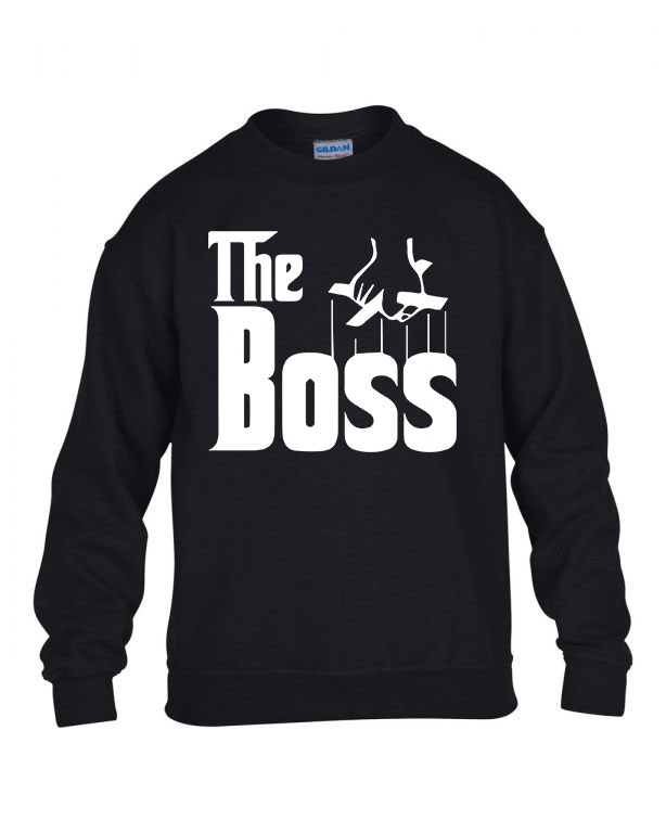the boss főnök Fekete Gyerek Pulóver