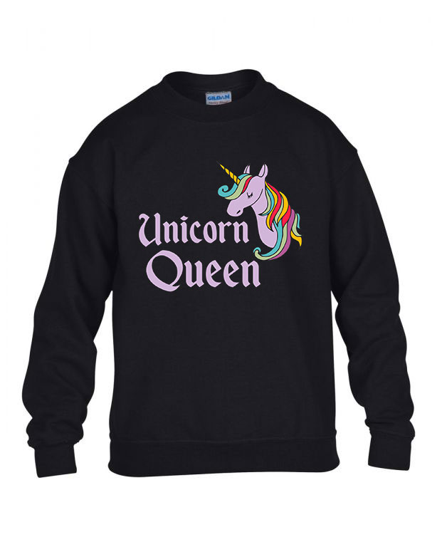 unikornis queen Fekete Gyerek Pulóver