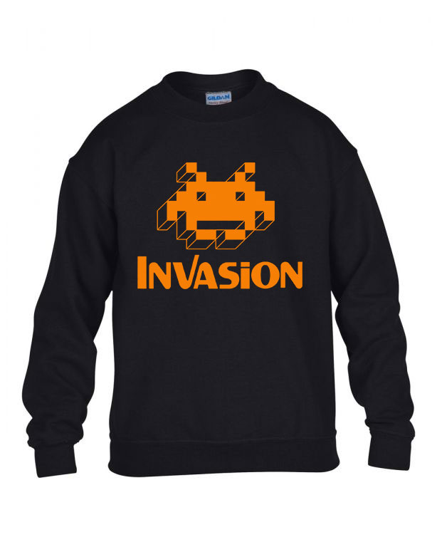 invasion invázió gamer Fekete Gyerek Pulóver