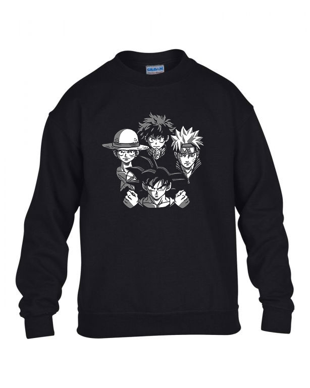 dragon ball naruto one piece hősakadémia my hero academy Fekete Gyerek Pulóver