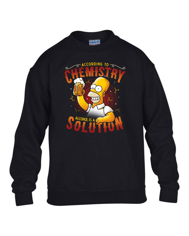 chemistry sör alkohol homer simpson Fekete Gyerek Pulóver