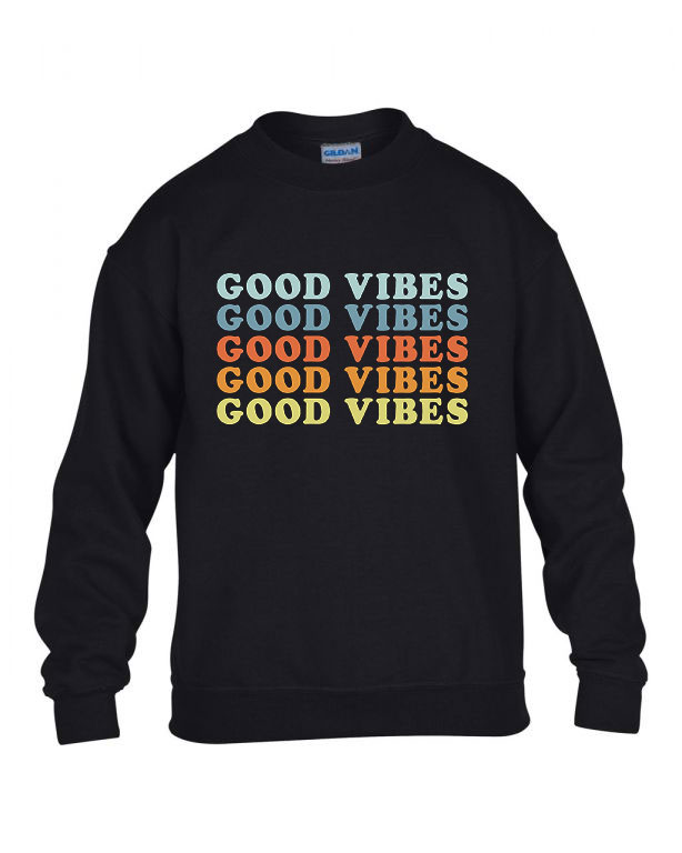 good vibes  Fekete Gyerek Pulóver
