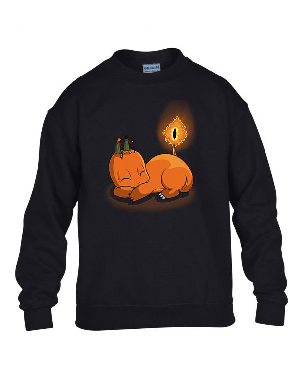 Charmander chauron gyűrűk ura Fekete Gyerek Pulóver