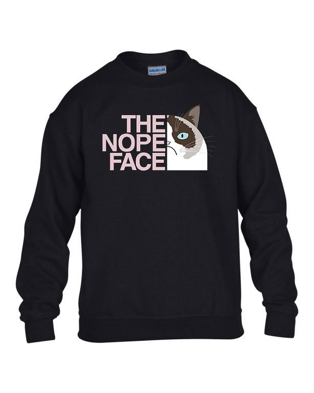 The Nope Face macska macskás cica cicás Fekete Gyerek Pulóver