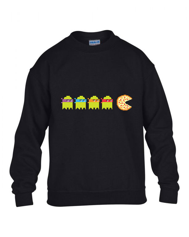 tini ninja teknőcök pac man Fekete Gyerek Pulóver