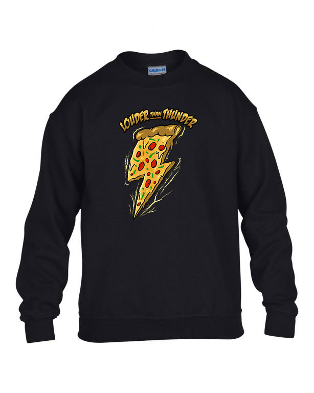 pizza villám Fekete Gyerek Pulóver