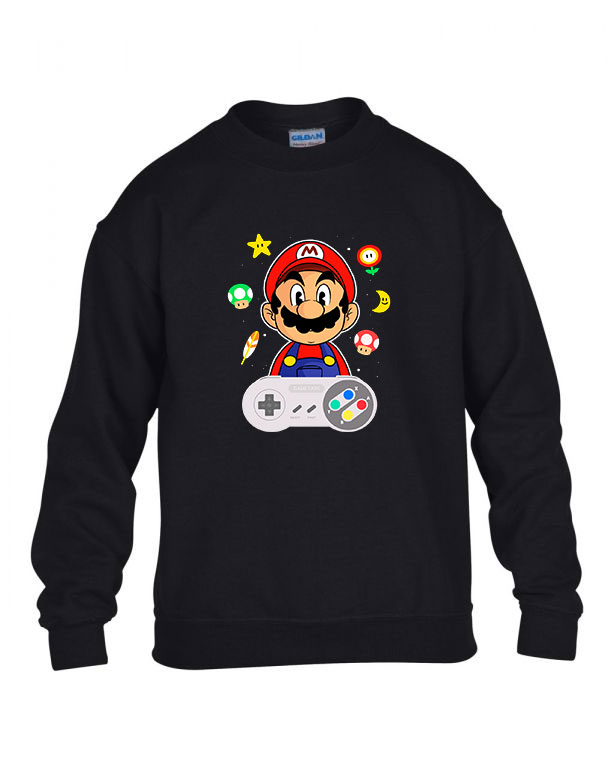super mario Fekete Gyerek Pulóver