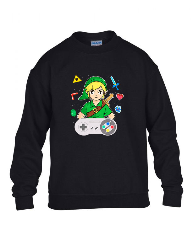 zelda link hyrule Fekete Gyerek Pulóver