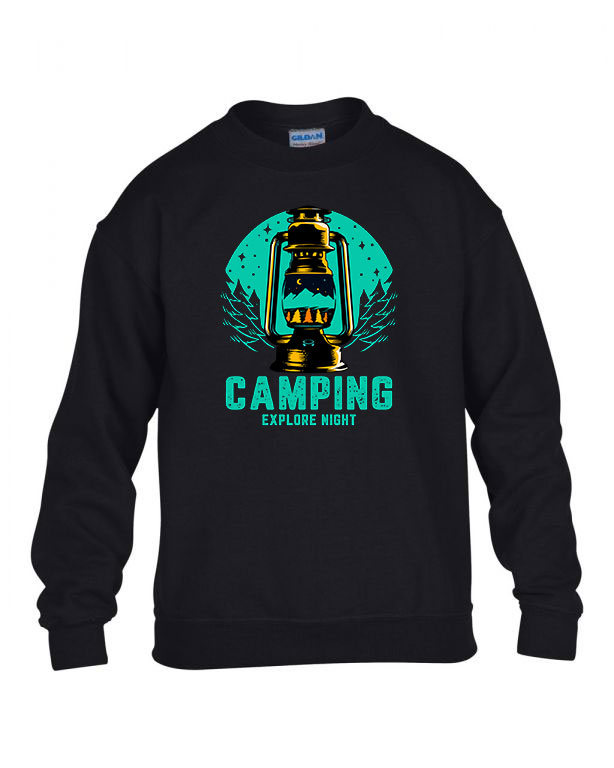 kemping kempingezés camping Fekete Gyerek Pulóver
