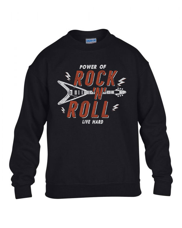 Rock And Roll Fekete Gyerek Pulóver