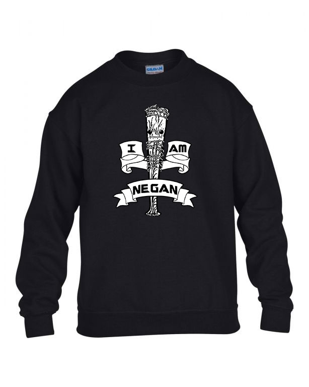 i am negan walking dead Fekete Gyerek Pulóver