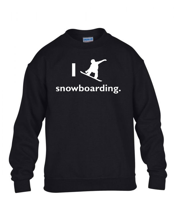 i love snowboard Fekete Gyerek Pulóver