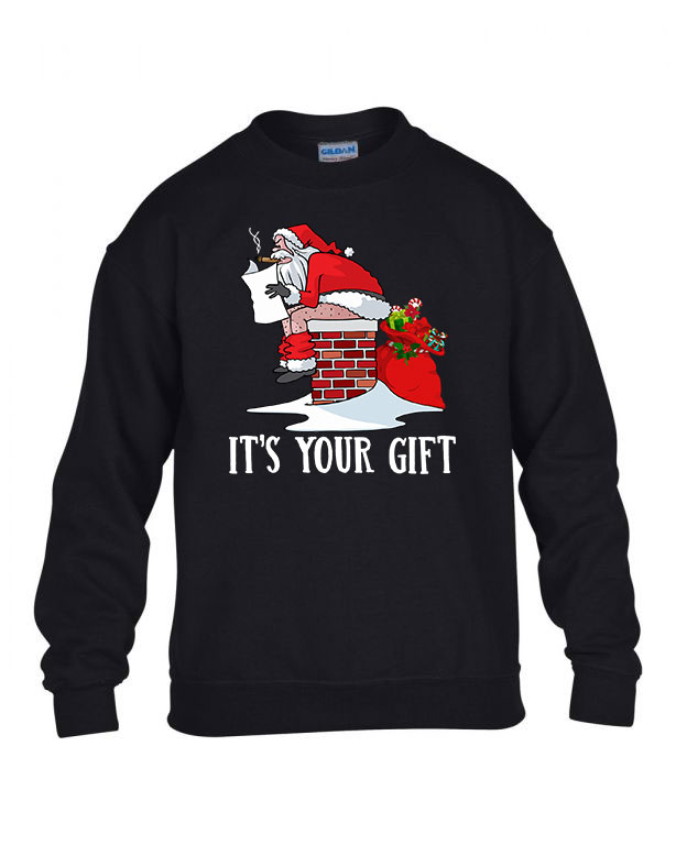 gonosz mikulás santa claus humor karácsony Fekete Gyerek Pulóver