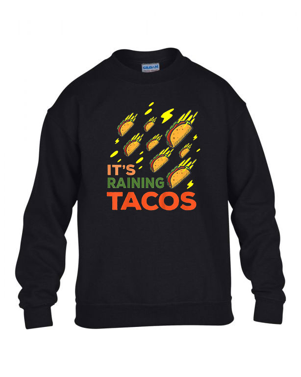 raining tacos Fekete Gyerek Pulóver