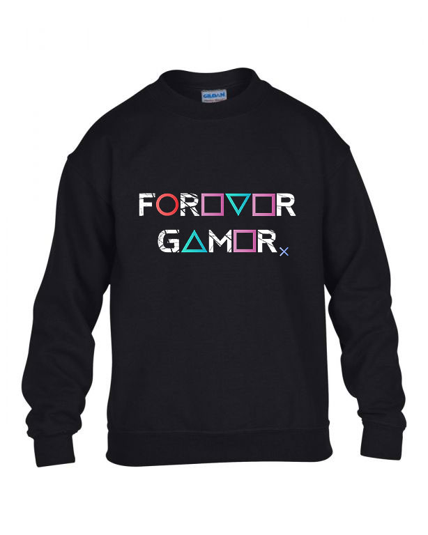 gamer forever playstation ps4 ps5 Fekete Gyerek Pulóver
