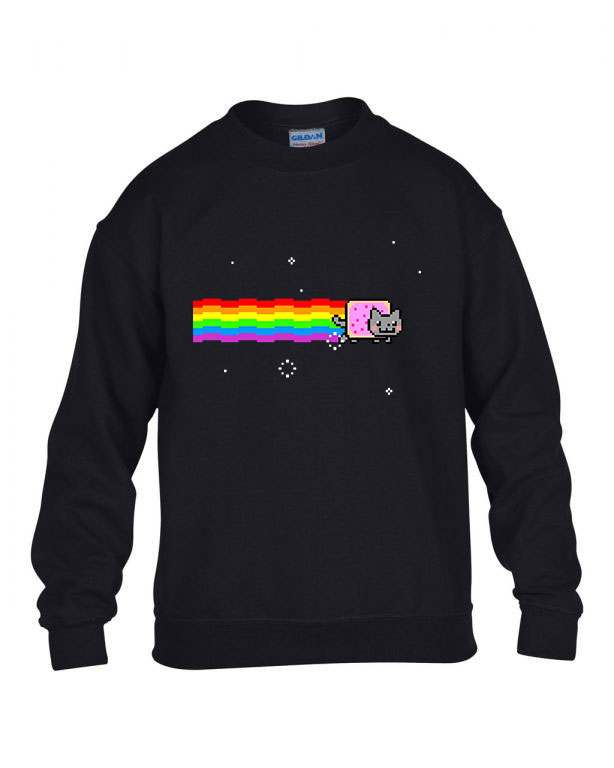 nyam cat macska Fekete Gyerek Pulóver