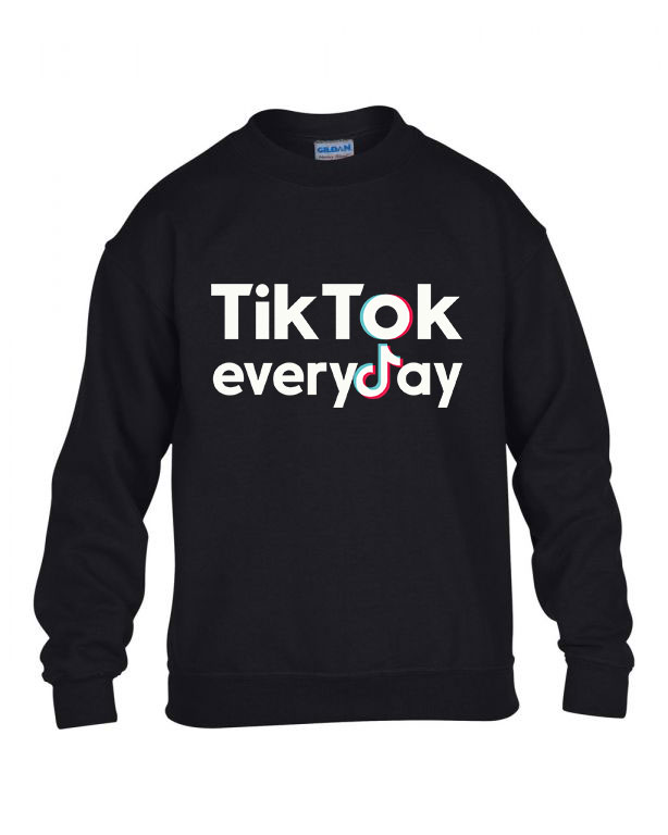 tik tok Fekete Gyerek Pulóver