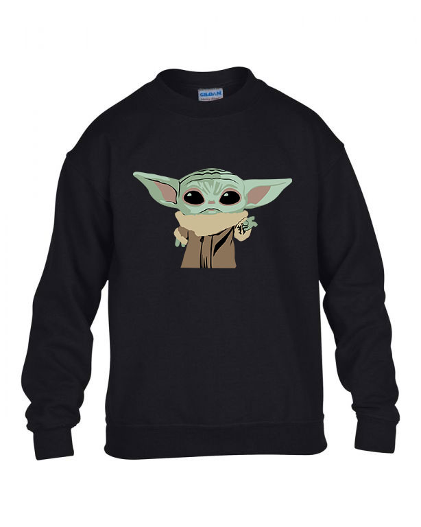 baba yoda baby yoda mandalorian Fekete Gyerek Pulóver