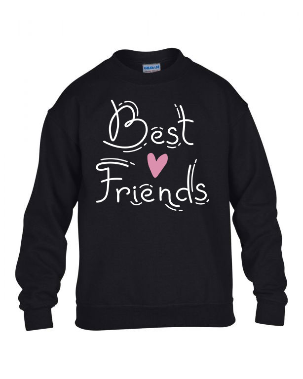 best friends bff barátság Fekete Gyerek Pulóver