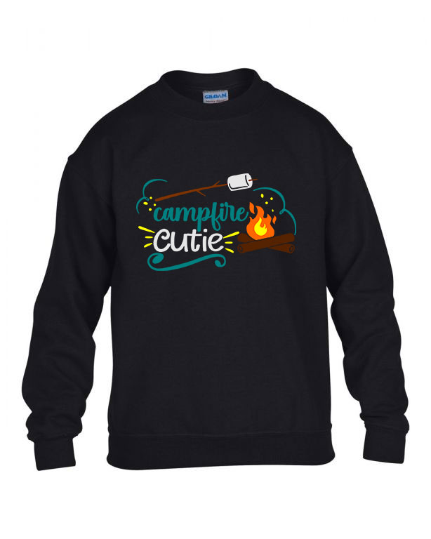 campfire camping kemping Fekete Gyerek Pulóver