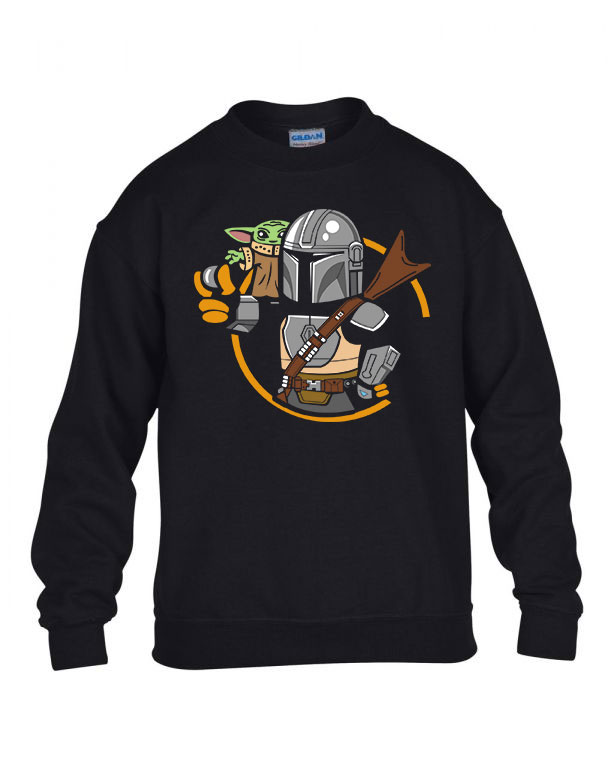 the mandalorian baba yoda baby yoda Fekete Gyerek Pulóver