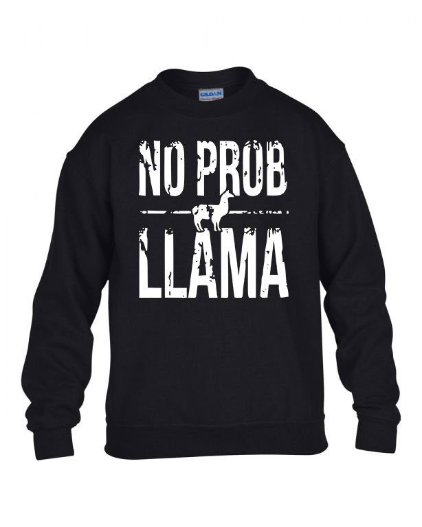 no probllama láma Fekete Gyerek Pulóver