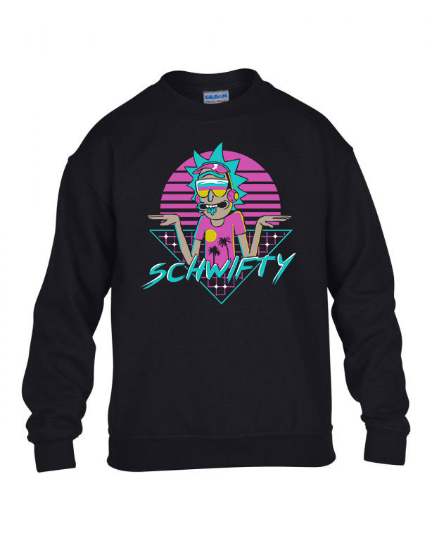 schwifty rick és morty Fekete Gyerek Pulóver