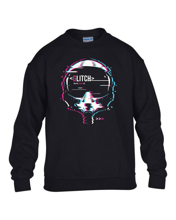 glitch gamer Fekete Gyerek Pulóver