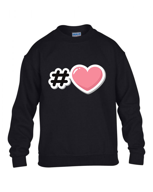 heart szív Fekete Gyerek Pulóver