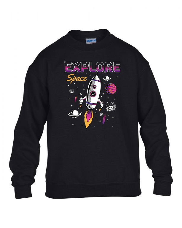 explore space űrhajó Fekete Gyerek Pulóver
