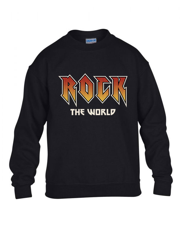 rock the world Fekete Gyerek Pulóver