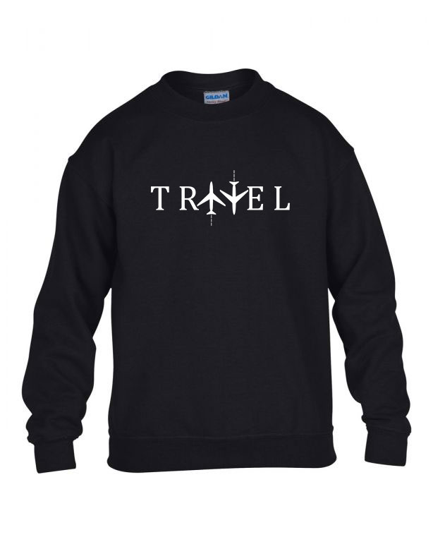 travel utazás utazni Fekete Gyerek Pulóver