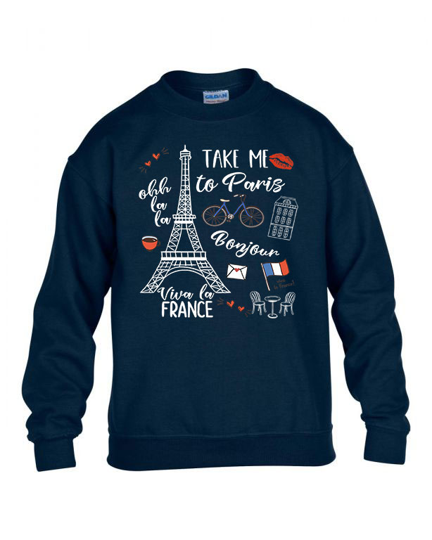 párizs paris eiffel torony paris Sötétkék Gyerek Pulóver