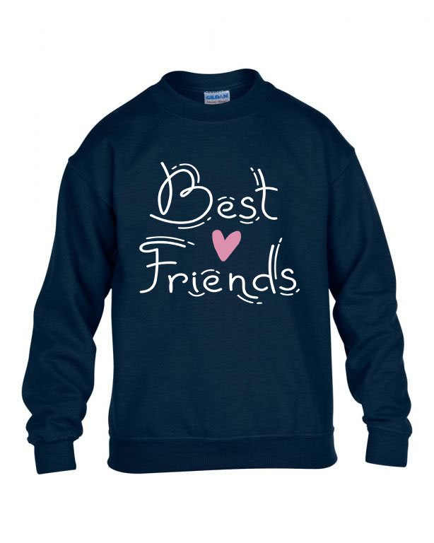 bff best friends barátság Sötétkék Gyerek Pulóver