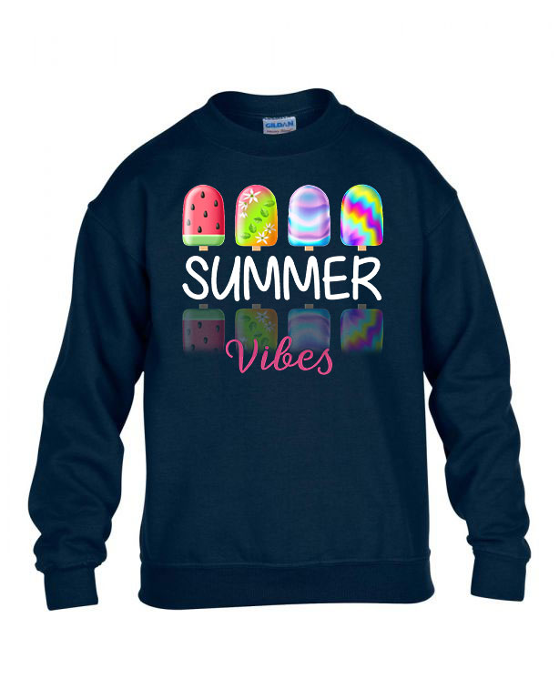 summer vibes fagyi fagyis nyár Sötétkék Gyerek Pulóver
