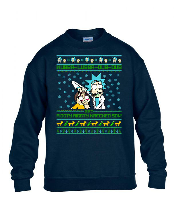 rick és morty Sötétkék Gyerek Pulóver