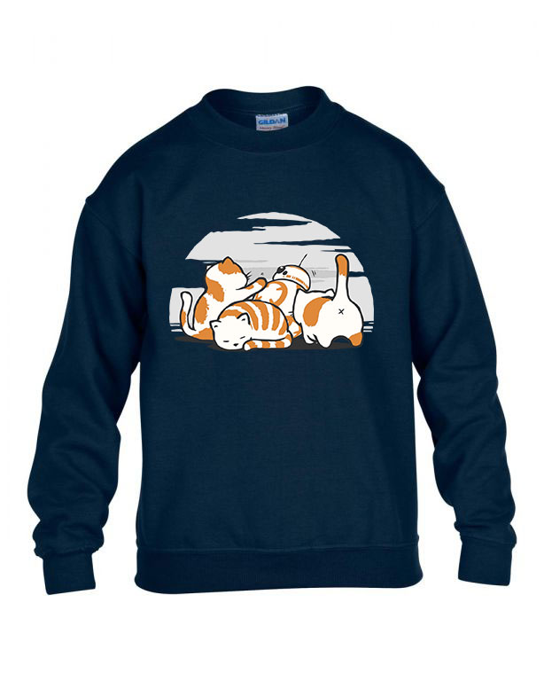 bb8 star wars macskák macskás cicás Sötétkék Gyerek Pulóver