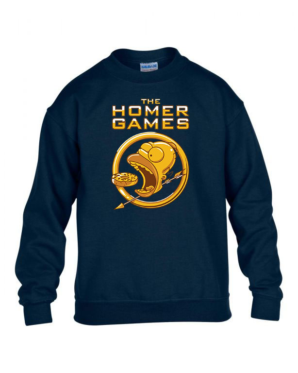 Homer Simpson Hunger Games fánk donut Sötétkék Gyerek Pulóver