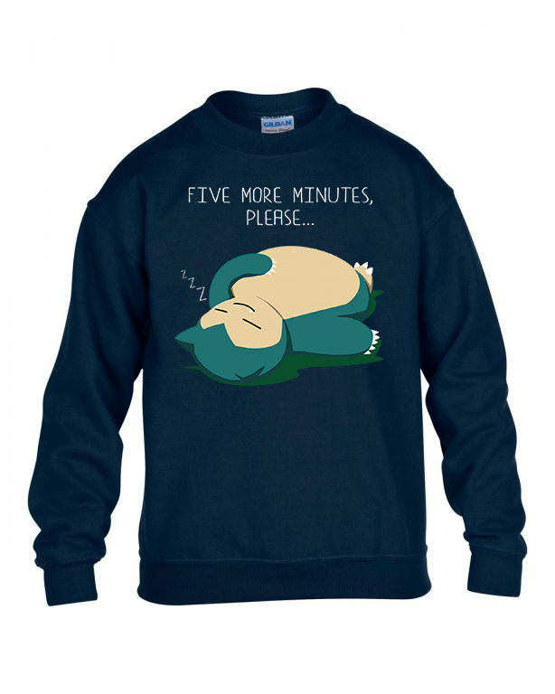 snorlax pokemon lusta alvós még öt perc Sötétkék Gyerek Pulóver