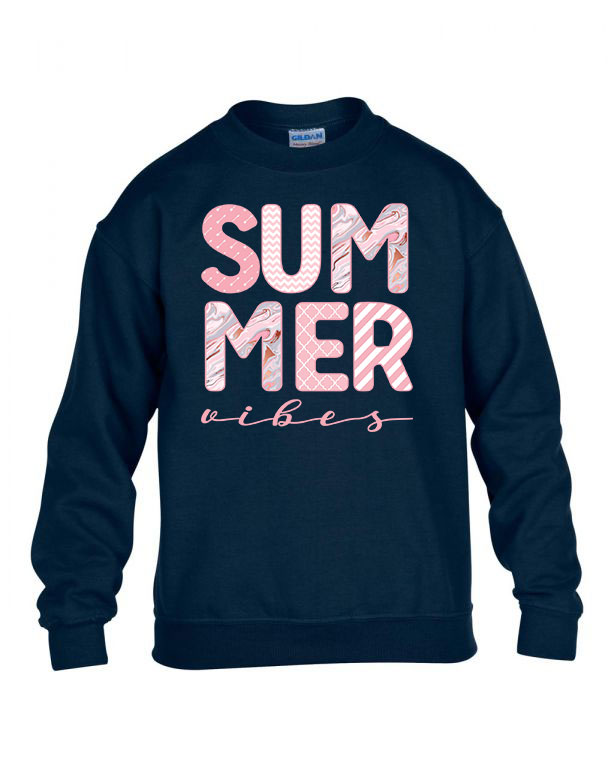 summer vibes nyár nyaralás Sötétkék Gyerek Pulóver