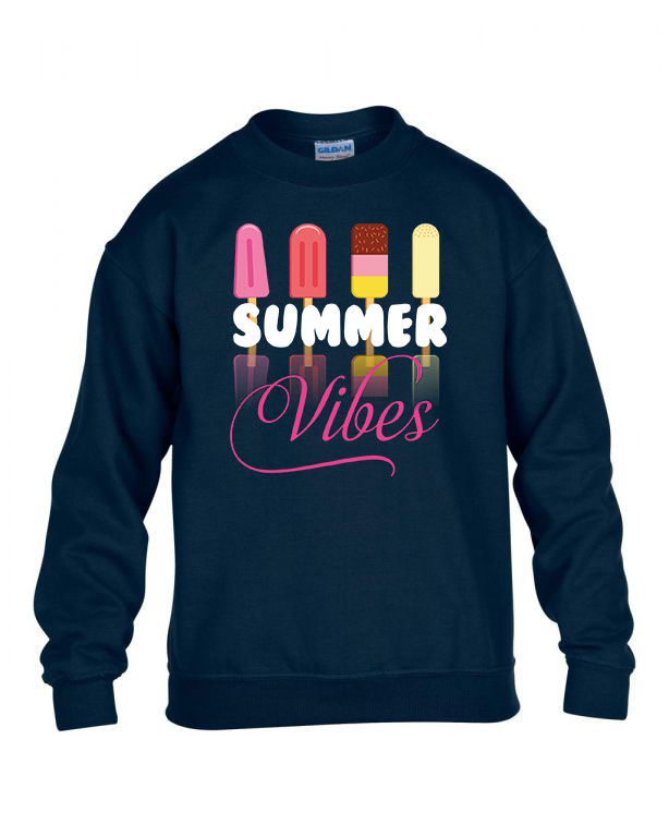 summer vibes nyár nyaralás Sötétkék Gyerek Pulóver