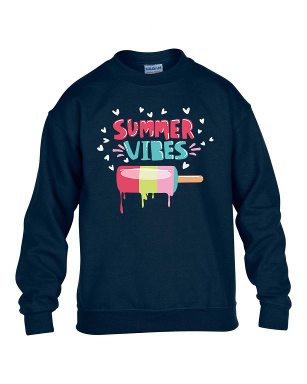 summer vibes nyár Sötétkék Gyerek Pulóver